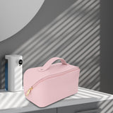 Maxbell Toiletry Bag PU Leather Toiletry Accessories for Female Anniversary Dating Pink