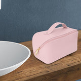 Maxbell Toiletry Bag PU Leather Toiletry Accessories for Female Anniversary Dating Pink