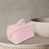 Maxbell Toiletry Bag PU Leather Toiletry Accessories for Female Anniversary Dating Pink