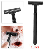 Maxbell 10 Pieces Disposable Shaver Long Non Slip Handle Shaver for Barber Shop Men