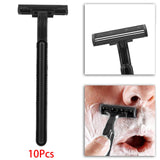 Maxbell 10 Pieces Disposable Shaver Long Non Slip Handle Shaver for Barber Shop Men