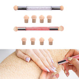 Maxbell Nail Sponge Brush with Rhinestone Acrylic Handle Manicure Tool Shading White