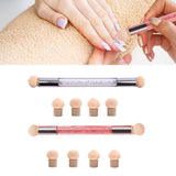 Maxbell Nail Sponge Brush with Rhinestone Acrylic Handle Manicure Tool Shading White