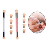 Maxbell Nail Sponge Brush with Rhinestone Acrylic Handle Manicure Tool Shading White