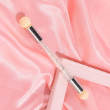Maxbell Nail Sponge Brush with Rhinestone Acrylic Handle Manicure Tool Shading White