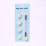 Maxbell Nail Sponge Brush with Rhinestone Acrylic Handle Manicure Tool Shading White