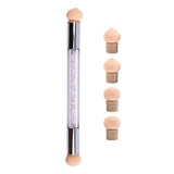 Maxbell Nail Sponge Brush with Rhinestone Acrylic Handle Manicure Tool Shading White