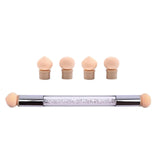Maxbell Nail Sponge Brush with Rhinestone Acrylic Handle Manicure Tool Shading White