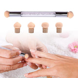 Maxbell Nail Sponge Brush with Rhinestone Acrylic Handle Manicure Tool Shading White