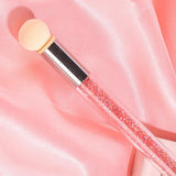 Maxbell Nail Sponge Brush with Rhinestone Acrylic Handle Manicure Tool Shading Pink
