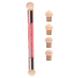 Maxbell Nail Sponge Brush with Rhinestone Acrylic Handle Manicure Tool Shading Pink