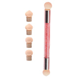 Maxbell Nail Sponge Brush with Rhinestone Acrylic Handle Manicure Tool Shading Pink