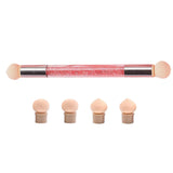 Maxbell Nail Sponge Brush with Rhinestone Acrylic Handle Manicure Tool Shading Pink