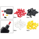 Maxbell 50 Pieces Glue Bottle Unblocking Needles Bottle Plug Tips for Home Salon Red