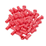 Maxbell 50 Pieces Glue Bottle Unblocking Needles Bottle Plug Tips for Home Salon Red