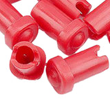 Maxbell 50 Pieces Glue Bottle Unblocking Needles Bottle Plug Tips for Home Salon Red