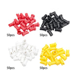 Maxbell 50 Pieces Glue Bottle Unblocking Needles Bottle Plug Tips for Home Salon Red
