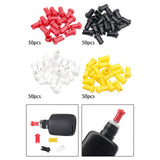 Maxbell 50 Pieces Glue Bottle Unblocking Needles Bottle Plug Tips for Home Salon Red