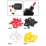 Maxbell 50 Pieces Glue Bottle Unblocking Needles Bottle Plug Tips for Home Salon Red