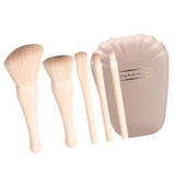 Maxbell 5Pcs make up Brushes Tool Set for Travel Beige