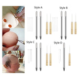 Maxbell Durable Doll Hair Rooting Tool with Aluminum Handle Holders Supplies Awls Style A