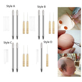 Maxbell Durable Doll Hair Rooting Tool with Aluminum Handle Holders Supplies Awls Style A