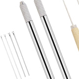 Maxbell Durable Doll Hair Rooting Tool with Aluminum Handle Holders Supplies Awls Style C