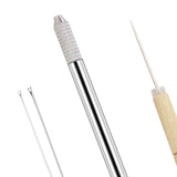 Maxbell Durable Doll Hair Rooting Tool with Aluminum Handle Holders Supplies Awls Style D