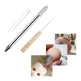 Maxbell Durable Doll Hair Rooting Tool with Aluminum Handle Holders Supplies Awls Style D