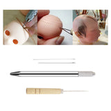 Maxbell Durable Doll Hair Rooting Tool with Aluminum Handle Holders Supplies Awls Style D