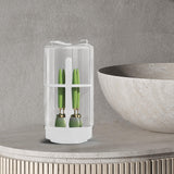 Maxbell Makeup Brush Drying Rack Anti Slip Brush Washing Rack for Vanity Table White
