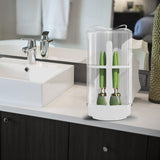 Maxbell Makeup Brush Drying Rack Anti Slip Brush Washing Rack for Vanity Table White