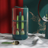Maxbell Makeup Brush Drying Rack Anti Slip Brush Washing Rack for Vanity Table Green