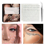 Maxbell 2 Pieces Makeup Rhinestones Stickers for DIY Crafts Festival Accessory