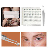 Maxbell 2 Pieces Makeup Rhinestones Stickers for DIY Crafts Festival Accessory