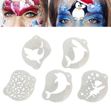 Maxbell Face Painting Stencil Kit Makeup Art Painting Smooth Lightweight Reusable Half Face Use