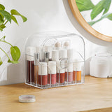 Maxbell Lipstick Storage Box Holder with Cover 15 Grid Countertop Tray Waterproof