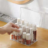 Maxbell Lipstick Storage Box Holder with Cover 15 Grid Countertop Tray Waterproof