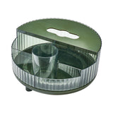 Maxbell Cosmetic Makeup Rack Organizer Container Tabletop for Bathroom Dresser Green with Lid