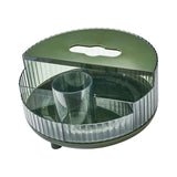 Maxbell Cosmetic Makeup Rack Organizer Container Tabletop for Bathroom Dresser Green with Lid