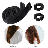 Maxbell Overnight Heatless Curling Rod Hair Roller Comfortable for Long Short Hair Black