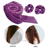 Maxbell Overnight Heatless Curling Rod Hair Roller Comfortable for Long Short Hair Violet