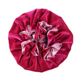 Maxbell Maxbell Plush Hair Bonnet Winter Sleeping Caps High Elastic Band Durable Headwear Red