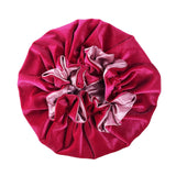 Maxbell Maxbell Plush Hair Bonnet Winter Sleeping Caps High Elastic Band Durable Headwear Red