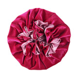 Maxbell Maxbell Plush Hair Bonnet Winter Sleeping Caps High Elastic Band Durable Headwear Red