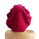 Maxbell Maxbell Plush Hair Bonnet Winter Sleeping Caps High Elastic Band Durable Headwear Red