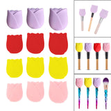 Maxbell 3Pcs Silicone Makeup Brush Cover Protector Lightweight for Travel Wife Women violet