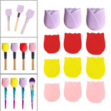 Maxbell 3Pcs Silicone Makeup Brush Cover Protector Lightweight for Travel Wife Women violet