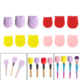 Maxbell 3Pcs Silicone Makeup Brush Cover Protector Lightweight for Travel Wife Women violet