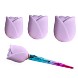 Maxbell 3Pcs Silicone Makeup Brush Cover Protector Lightweight for Travel Wife Women violet